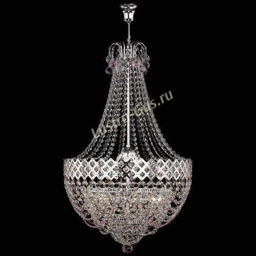 Люстра Корона №5 с подвесом Розовая в Кирове Гусь Хрустальный