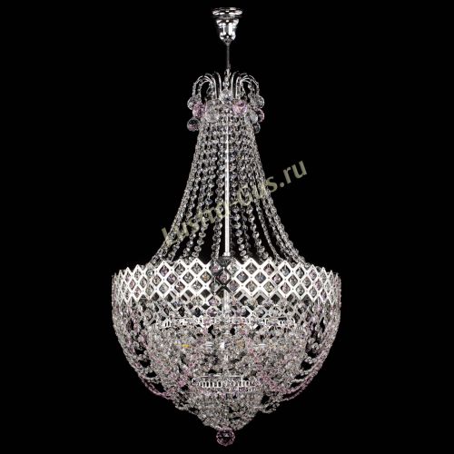 Люстра Корона №5 с подвесом Розовая в Кирове Гусь Хрустальный