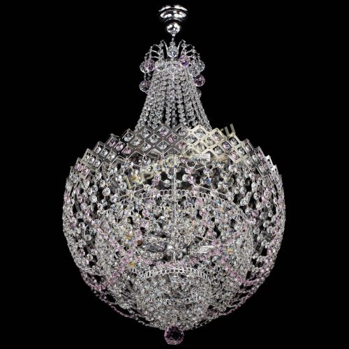 Люстра Корона №5 с подвесом Розовая в Кирове Гусь Хрустальный