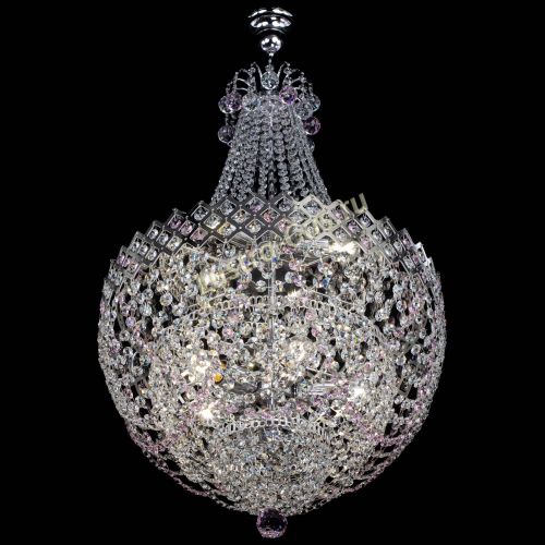 Люстра Корона №5 с подвесом Розовая в Кирове Гусь Хрустальный