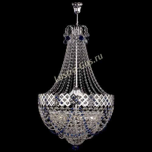 Люстра Корона №5 с подвесом Синяя в Кирове Гусь Хрустальный