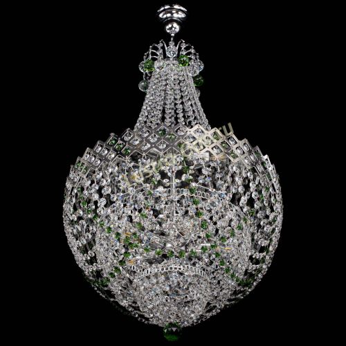 Люстра Корона №5 с подвесом Зеленая в Кирове Гусь Хрустальный