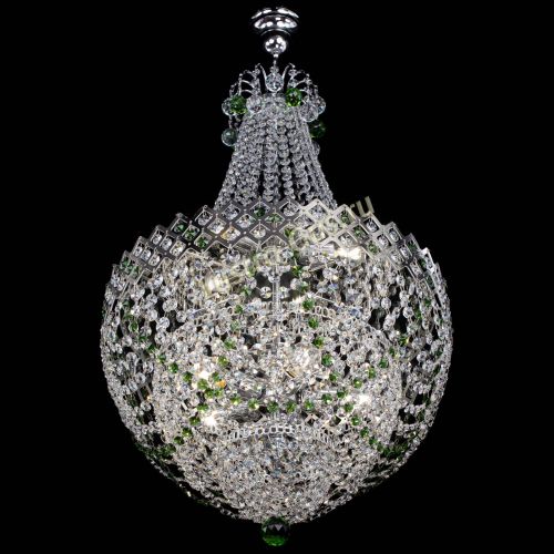 Люстра Корона №5 с подвесом Зеленая в Кирове Гусь Хрустальный