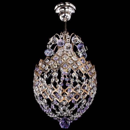 Люстра Корона №6 фиолетовая в Кирове Гусь Хрустальный