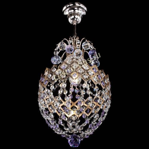 Люстра Корона №6 фиолетовая в Кирове Гусь Хрустальный