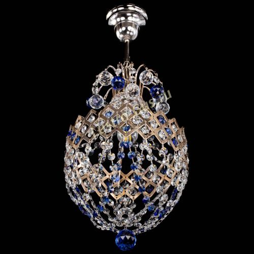 Люстра Корона №6 синяя в Кирове Гусь Хрустальный