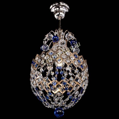 Люстра Корона №6 синяя в Кирове Гусь Хрустальный