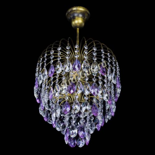 Люстра Лора №3 под бронзу фиолетовая в Кирове Гусь Хрустальный