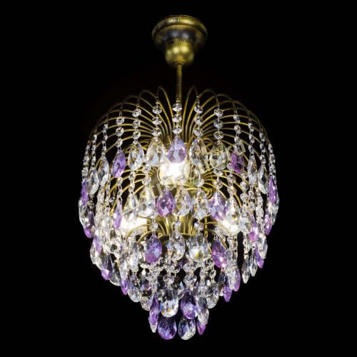 Люстра Лора №3 под бронзу фиолетовая в Кирове Гусь Хрустальный