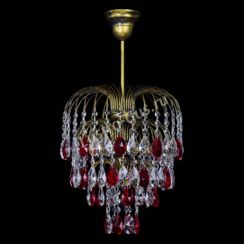 Люстра Лора №3 под бронзу красная в Кирове Гусь Хрустальный