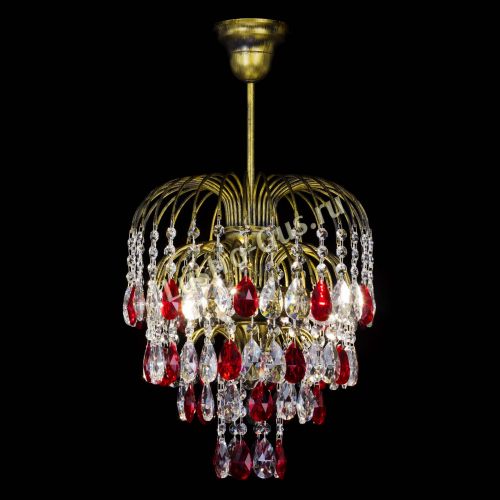 Люстра Лора №3 под бронзу красная в Кирове Гусь Хрустальный
