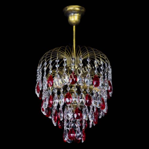 Люстра Лора №3 под бронзу красная в Кирове Гусь Хрустальный