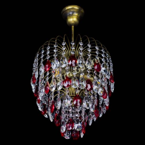Люстра Лора №3 под бронзу красная в Кирове Гусь Хрустальный