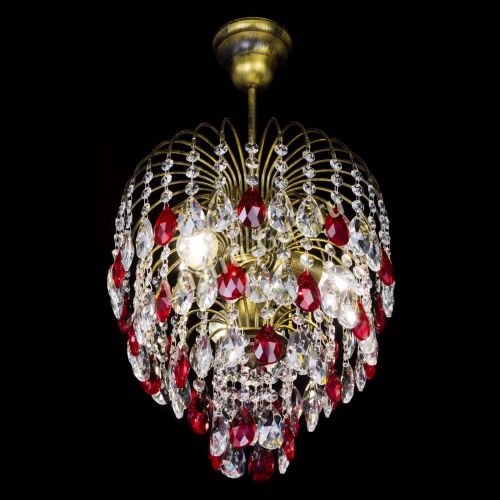 Люстра Лора №3 под бронзу красная в Кирове Гусь Хрустальный