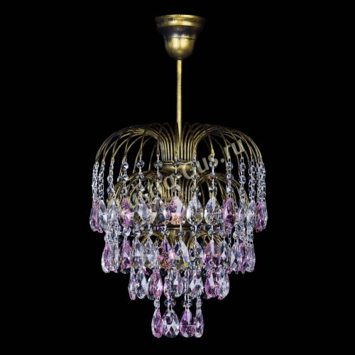 Люстра Лора №3 под бронзу розовая в Кирове Гусь Хрустальный