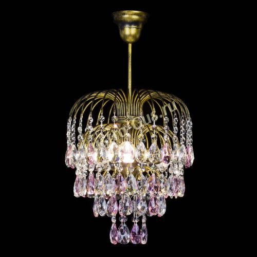 Люстра Лора №3 под бронзу розовая в Кирове Гусь Хрустальный