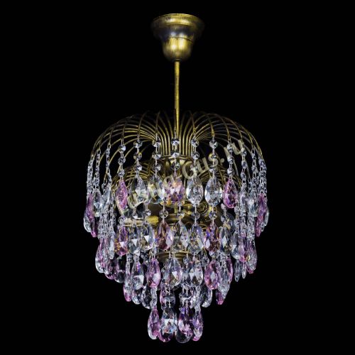 Люстра Лора №3 под бронзу розовая в Кирове Гусь Хрустальный