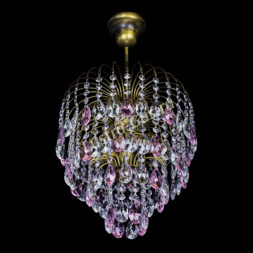 Люстра Лора №3 под бронзу розовая в Кирове Гусь Хрустальный