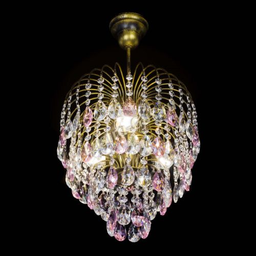 Люстра Лора №3 под бронзу розовая в Кирове Гусь Хрустальный