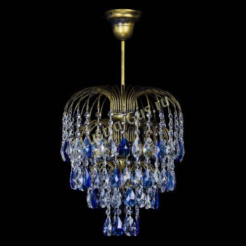 Люстра Лора №3 под бронзу синяя в Кирове Гусь Хрустальный
