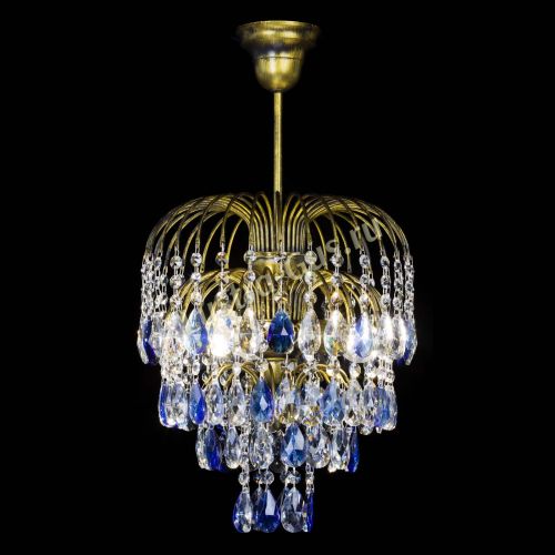 Люстра Лора №3 под бронзу синяя в Кирове Гусь Хрустальный
