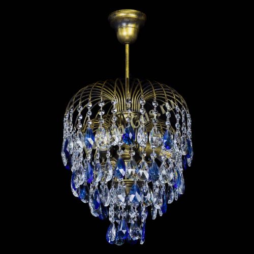 Люстра Лора №3 под бронзу синяя в Кирове Гусь Хрустальный