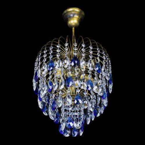 Люстра Лора №3 под бронзу синяя в Кирове Гусь Хрустальный