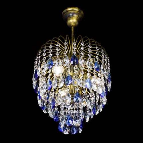 Люстра Лора №3 под бронзу синяя в Кирове Гусь Хрустальный