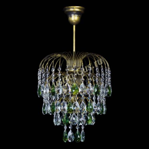 Люстра Лора №3 под бронзу зеленая в Кирове Гусь Хрустальный