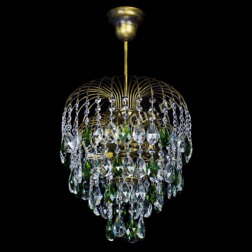 Люстра Лора №3 под бронзу зеленая в Кирове Гусь Хрустальный