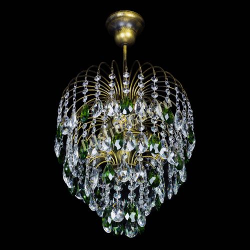 Люстра Лора №3 под бронзу зеленая в Кирове Гусь Хрустальный