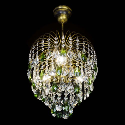Люстра Лора №3 под бронзу зеленая в Кирове Гусь Хрустальный