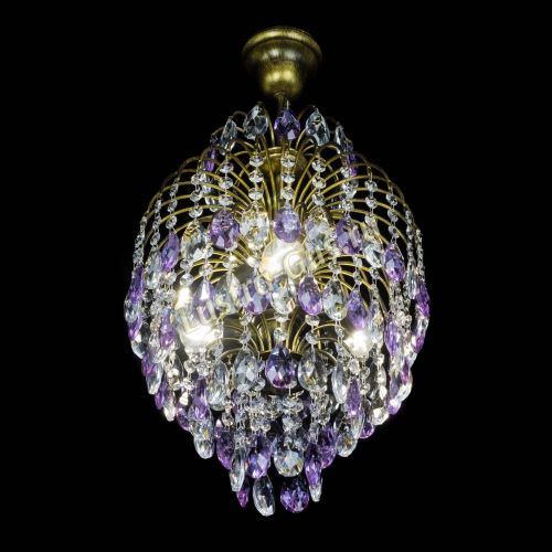 Люстра Лора №3 журавлик Фиолетовая под бронзу в Кирове Гусь Хрустальный