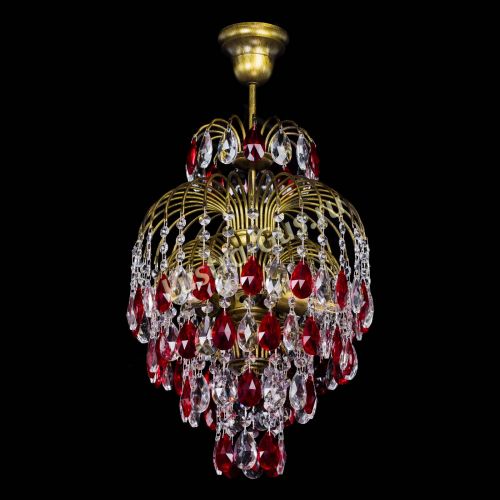 Люстра Лора №3 журавлик Красная под бронзу в Кирове Гусь Хрустальный