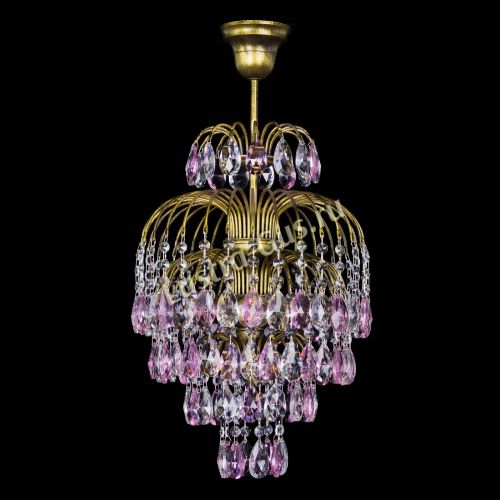 Люстра Лора №3 журавлик Розовая под бронзу в Кирове Гусь Хрустальный