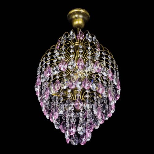 Люстра Лора №3 журавлик Розовая под бронзу в Кирове Гусь Хрустальный