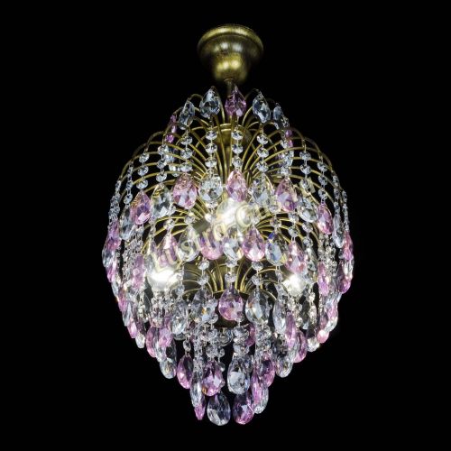 Люстра Лора №3 журавлик Розовая под бронзу в Кирове Гусь Хрустальный