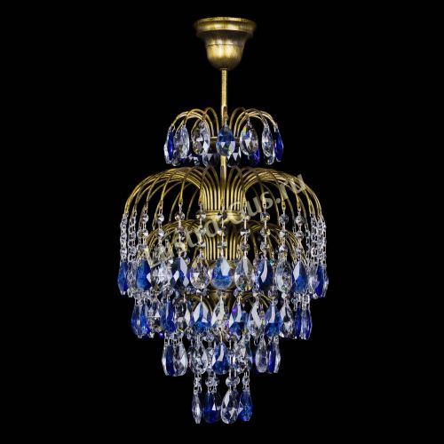 Люстра Лора №3 журавлик Синяя под бронзу в Кирове Гусь Хрустальный