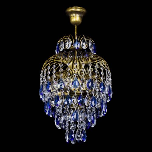 Люстра Лора №3 журавлик Синяя под бронзу в Кирове Гусь Хрустальный