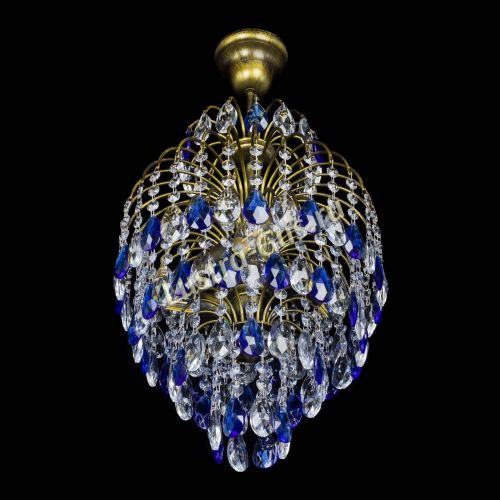 Люстра Лора №3 журавлик Синяя под бронзу в Кирове Гусь Хрустальный