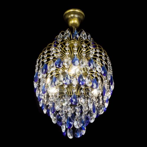 Люстра Лора №3 журавлик Синяя под бронзу в Кирове Гусь Хрустальный