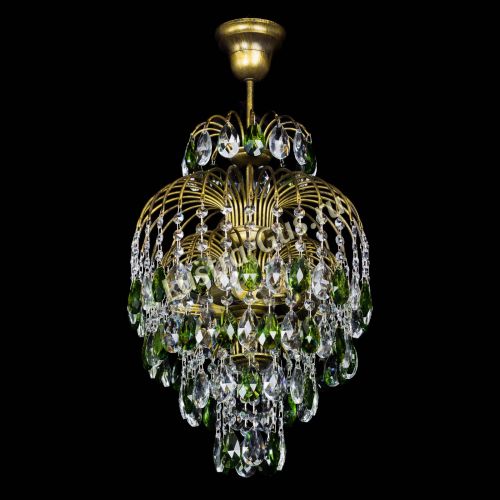 Люстра Лора №3 журавлик Зеленая под бронзу в Кирове Гусь Хрустальный