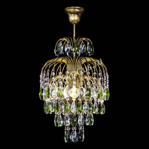 Люстра Лора №3 журавлик Зеленая под бронзу в Кирове Гусь Хрустальный