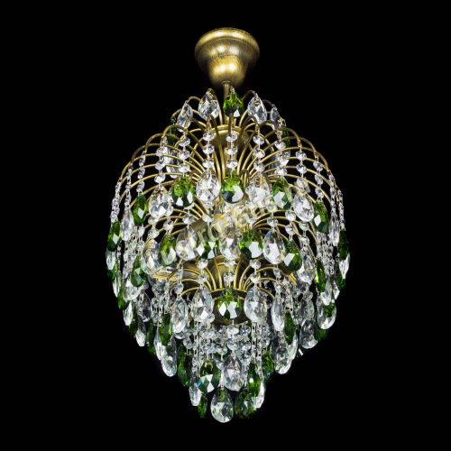 Люстра Лора №3 журавлик Зеленая под бронзу в Кирове Гусь Хрустальный