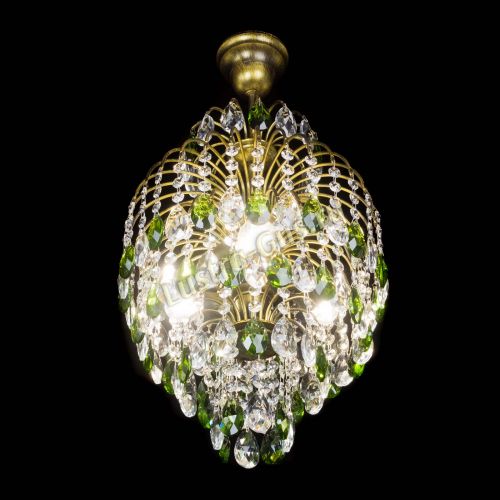 Люстра Лора №3 журавлик Зеленая под бронзу в Кирове Гусь Хрустальный