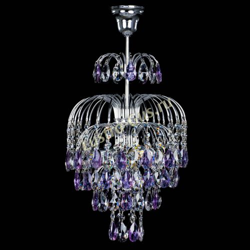 Люстра Лора №3 журавлик сиреневая в Кирове Гусь Хрустальный