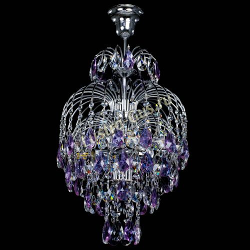 Люстра Лора №3 журавлик сиреневая в Кирове Гусь Хрустальный