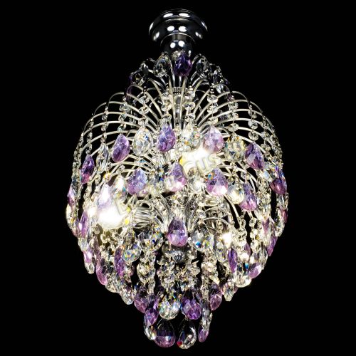 Люстра Лора №3 журавлик сиреневая в Кирове Гусь Хрустальный