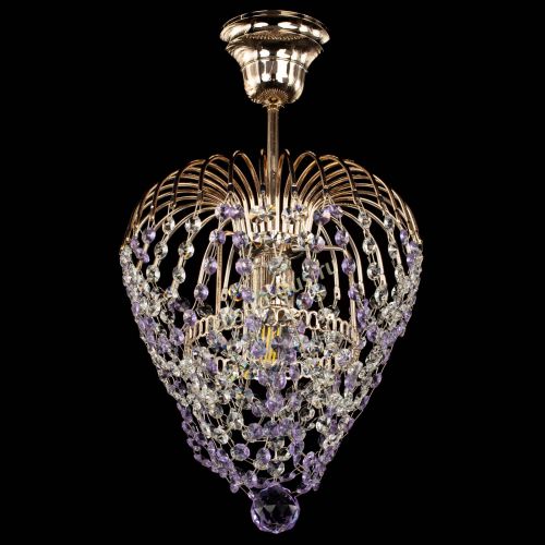 Люстра Малинка обтикон фиолетовая в Кирове Гусь Хрустальный
