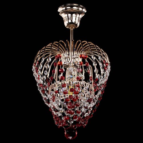 Люстра Малинка обтикон красная в Кирове Гусь Хрустальный